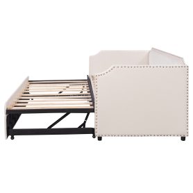 Twin Size Velvet Upholstered Daybed with Pop Up Trundle 36 Twin Size Velvet Upholstered Daybed with Pop Up Trundle