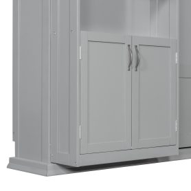 Queen Murphy Bed with Dual Sliding Storage Cabinets