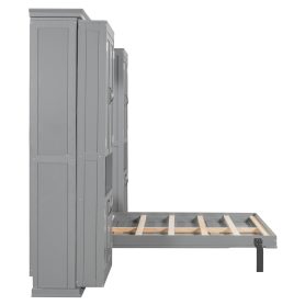 Queen Murphy Bed with Dual Sliding Storage Cabinets