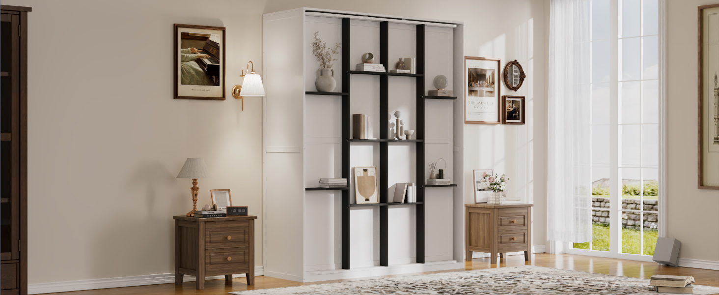 Rotating Queen Murphy Bed with Hidden Storage Racks 12 Rotating Queen Murphy Bed with Hidden Storage Racks