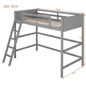 Solid Wood Twin Loft Bed with Ladder 32 Solid Wood Twin Loft Bed with Ladder