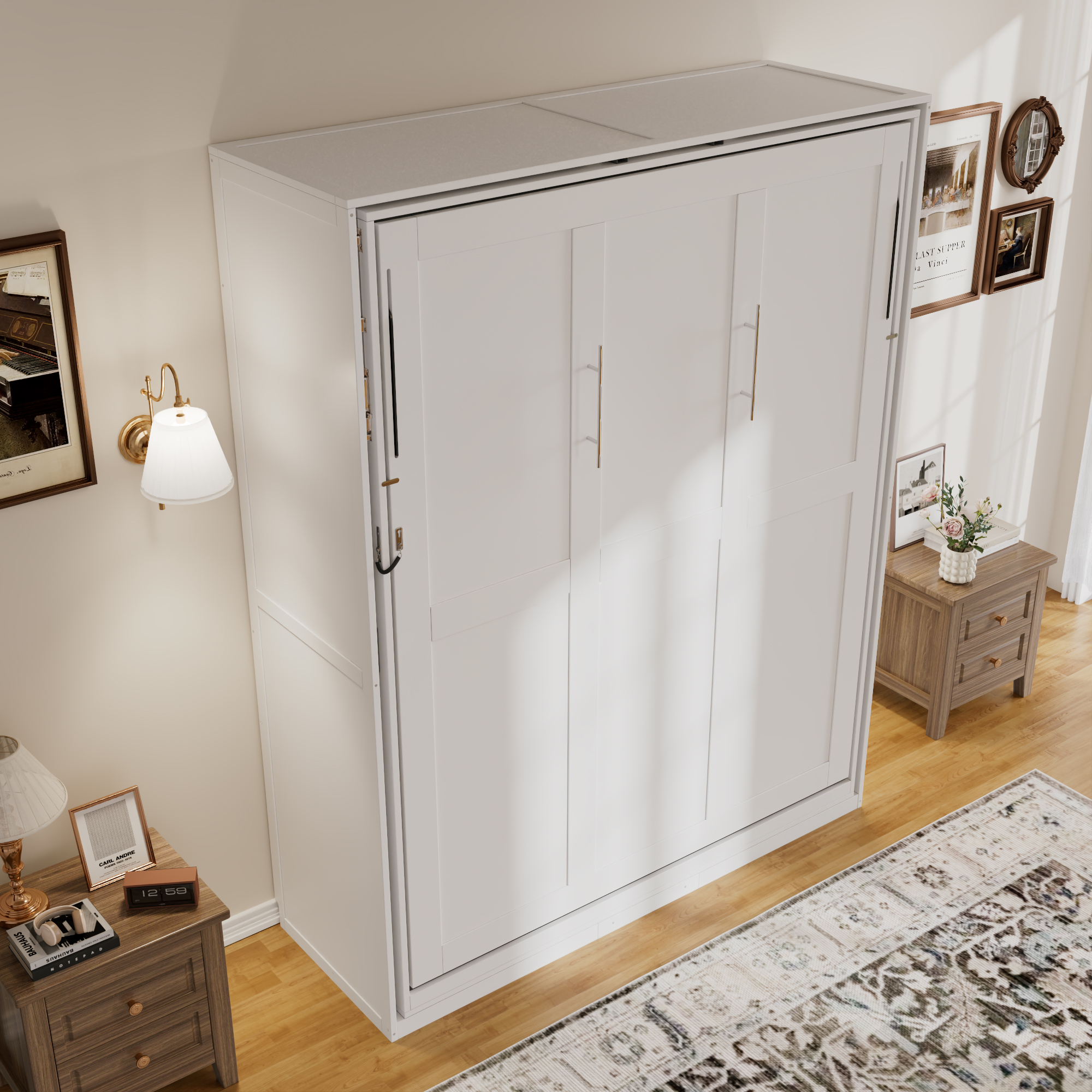 Rotating Queen Murphy Bed with Hidden Storage Racks 25 Rotating Queen Murphy Bed with Hidden Storage Racks