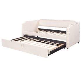 Twin Size Velvet Upholstered Daybed with Pop Up Trundle 28 Twin Size Velvet Upholstered Daybed with Pop Up Trundle