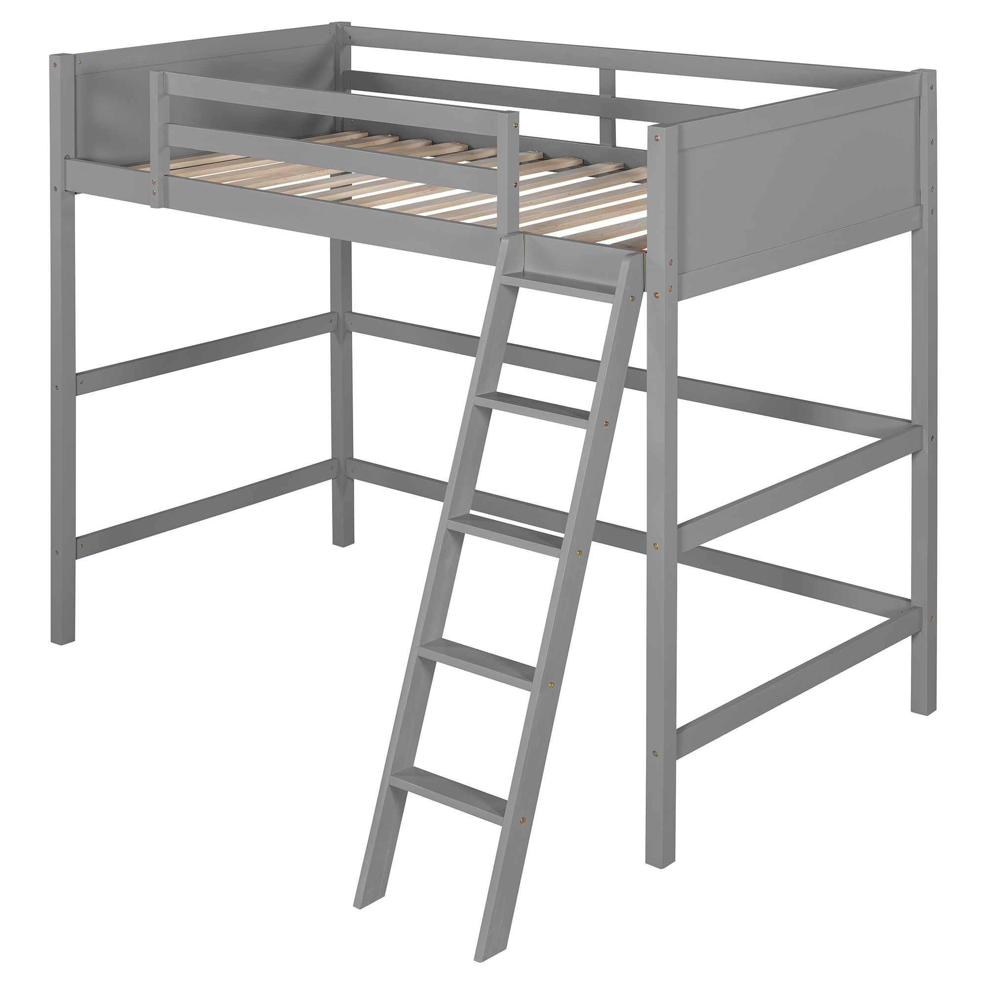 Solid Wood Twin Loft Bed with Ladder 9 Solid Wood Twin Loft Bed with Ladder