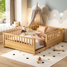 Montessori Wooden Children's Floor Bed, Full Size