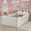 Twin Size Upholstered Platform Bed with Rabbit Cushion 2 Twin Size Upholstered Platform Bed with Rabbit Cushion