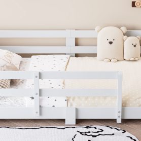 Twin Montessori Floor Bed with Slats and Safety Guardrails 42 Twin Montessori Floor Bed with Slats and Safety Guardrails