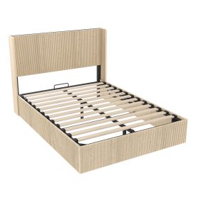 Queen Size Wooden Platform Bed Frame with Storage