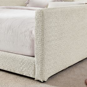 Full Size Upholstered Platform Bed with Cute Rabbit Ear Shaped Headboard