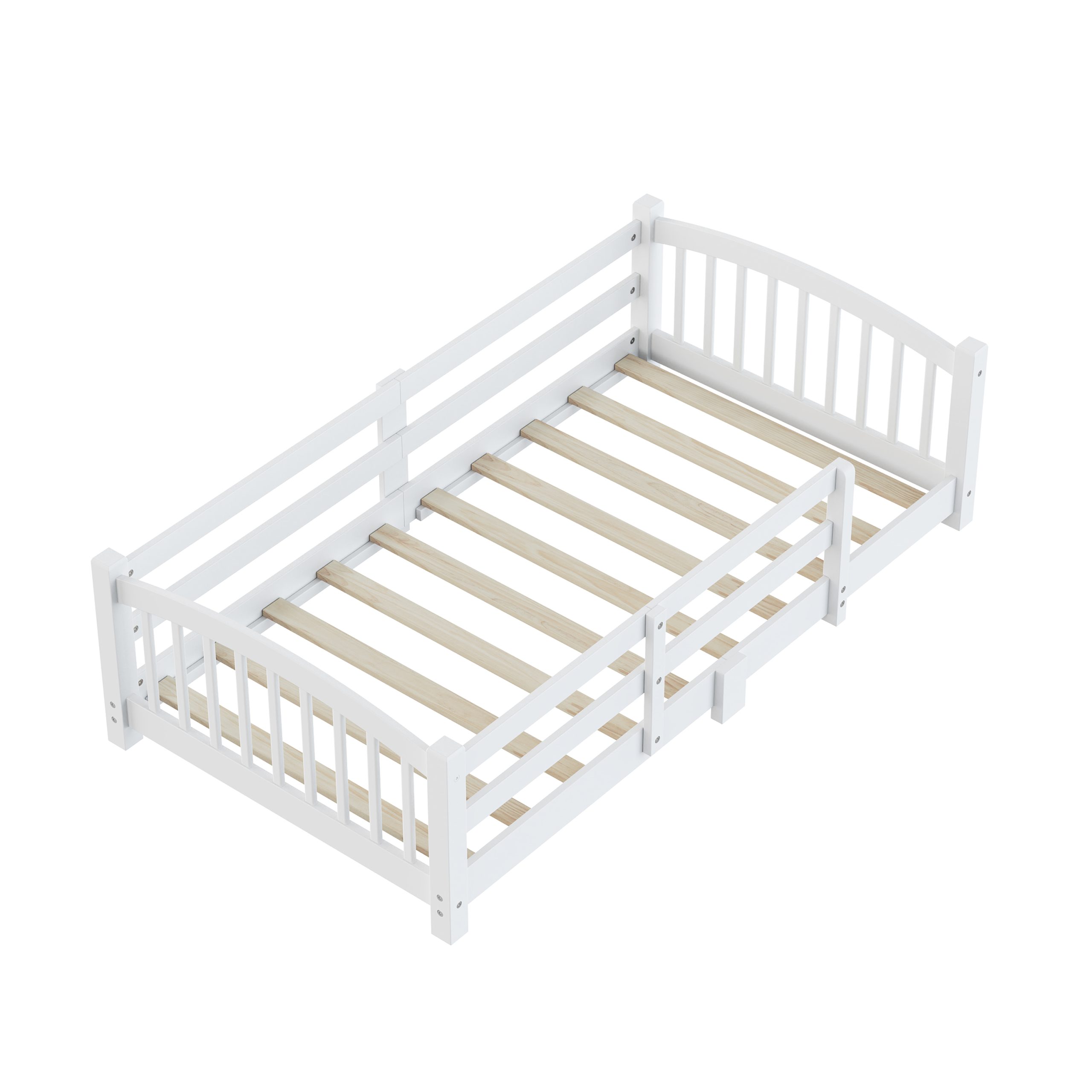 Twin Montessori Floor Bed with Slats and Safety Guardrails 15 Twin Montessori Floor Bed with Slats and Safety Guardrails