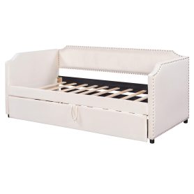 Twin Size Velvet Upholstered Daybed with Pop Up Trundle 29 Twin Size Velvet Upholstered Daybed with Pop Up Trundle