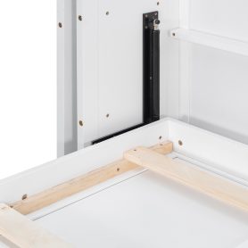 Rotating Queen Murphy Bed with Hidden Wall Cabinet, Shelves, Desk and Storage Racks