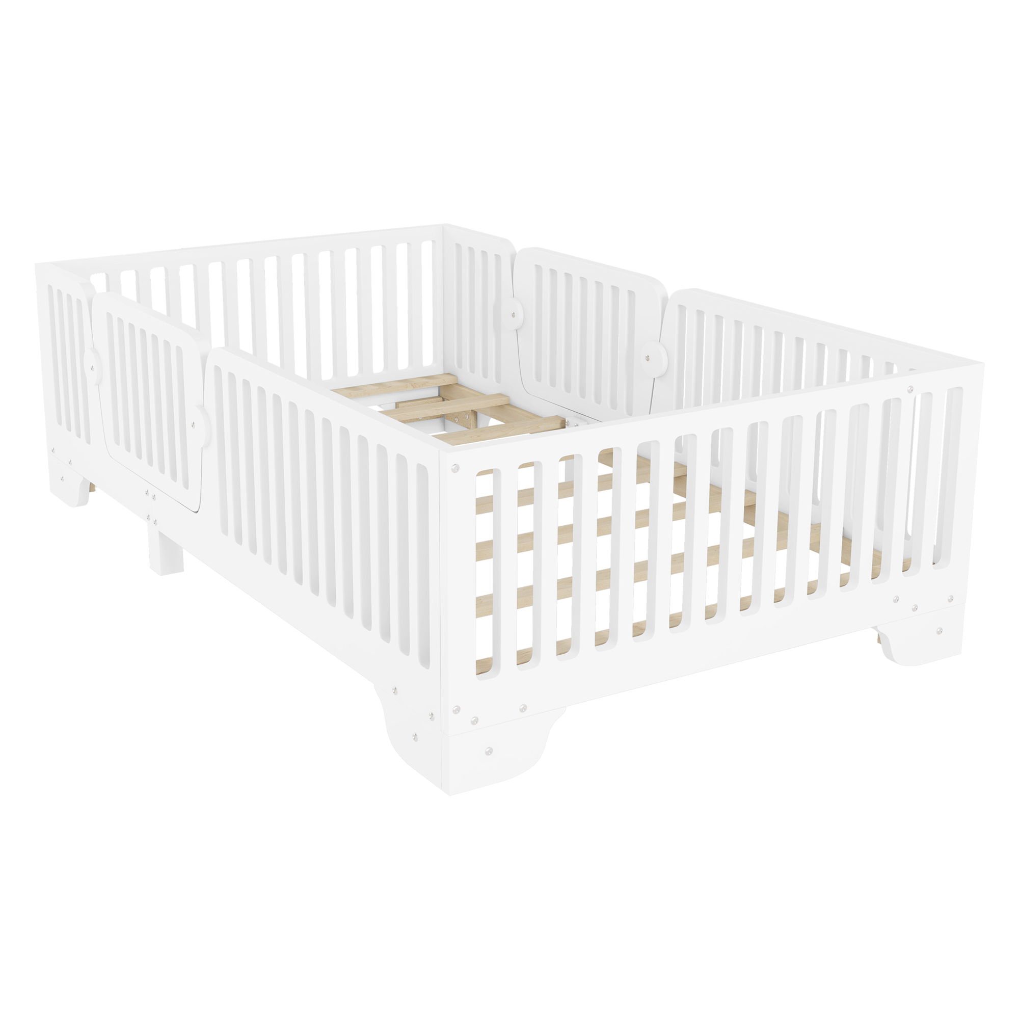 Twin Floor Bed With Slats And Fence 14 Twin Floor Bed With Slats And Fence