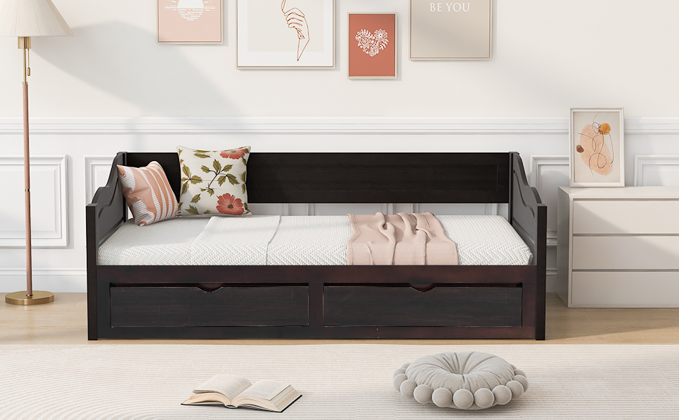 Wooden Daybed with Trundle Bed and Drawers 21 Wooden Daybed with Trundle Bed and Drawers