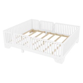 Full Floor Bed with Slats and Fence 31 Full Floor Bed with Slats and Fence