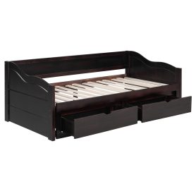 Wooden Daybed with Trundle Bed and Drawers 34 Wooden Daybed with Trundle Bed and Drawers