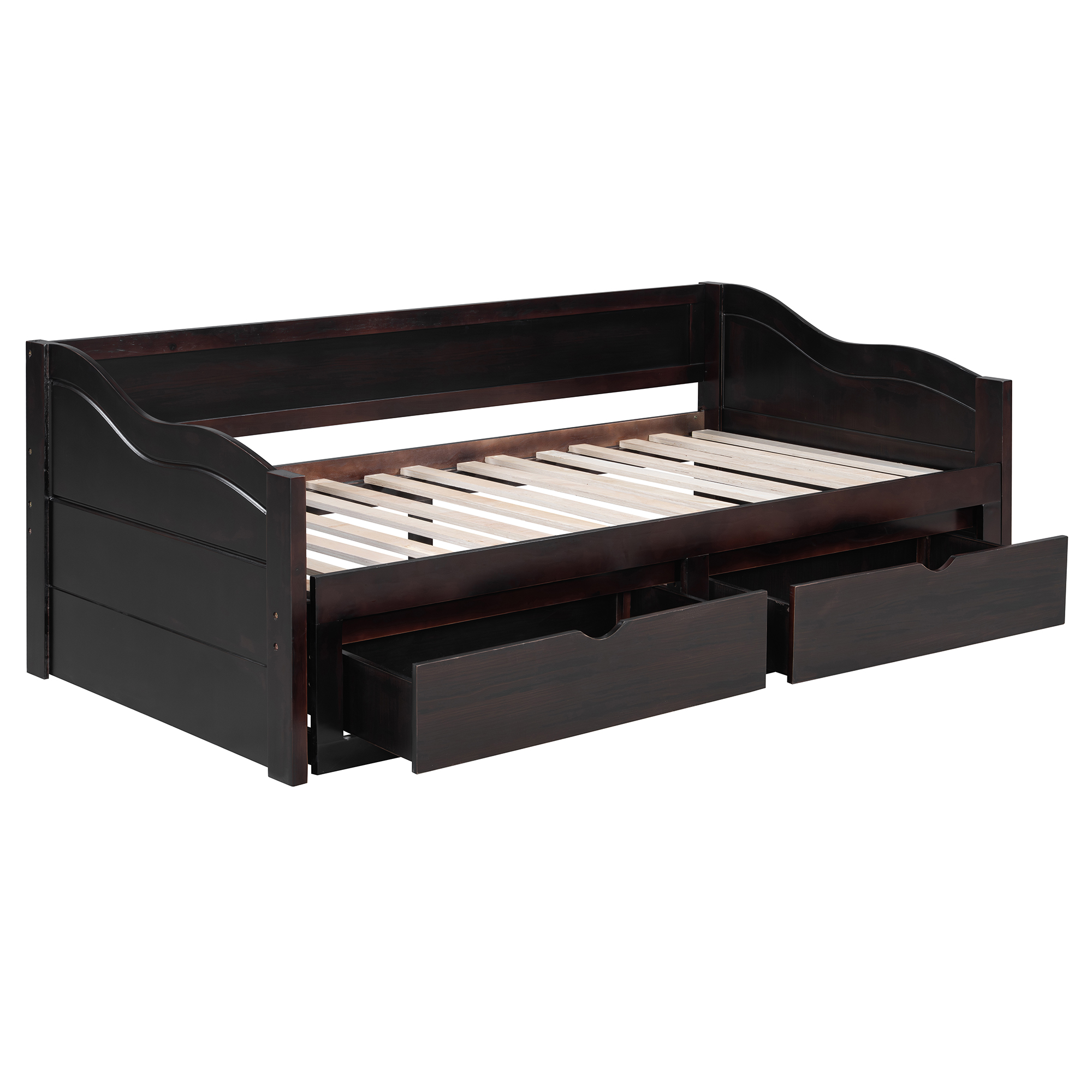 Wooden Daybed with Trundle Bed and Drawers 12 Wooden Daybed with Trundle Bed and Drawers