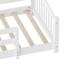 Twin Montessori Floor Bed with Slats and Safety Guardrails 38 Twin Montessori Floor Bed with Slats and Safety Guardrails