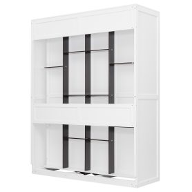 Rotating Queen Murphy Bed with Hidden Storage Racks 56 Rotating Queen Murphy Bed with Hidden Storage Racks