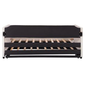 Twin Size Velvet Upholstered Daybed with Pop Up Trundle 37 Twin Size Velvet Upholstered Daybed with Pop Up Trundle