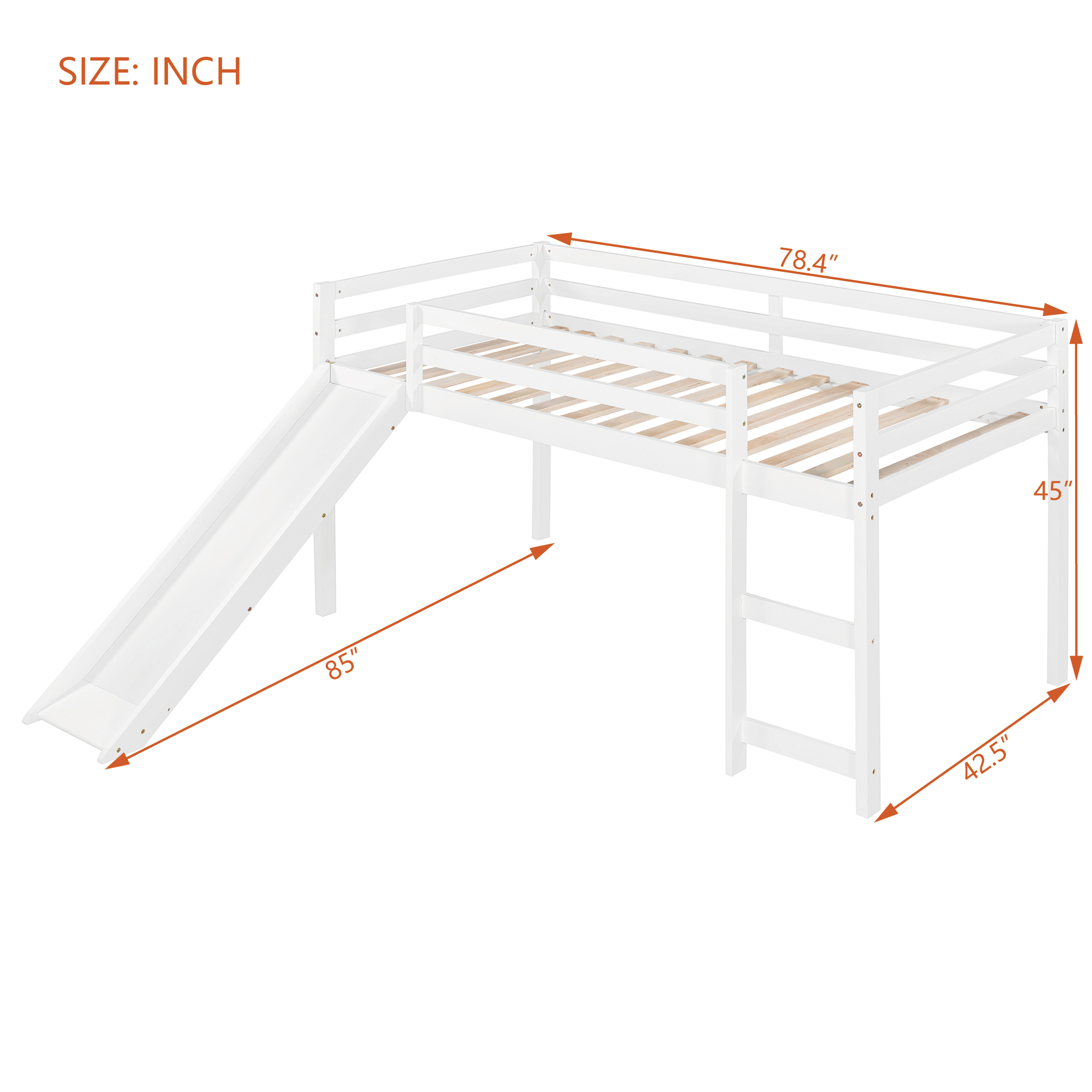 Twin Loft Bed With Slide, Multifunctional Design 17 Twin Loft Bed With Slide, Multifunctional Design