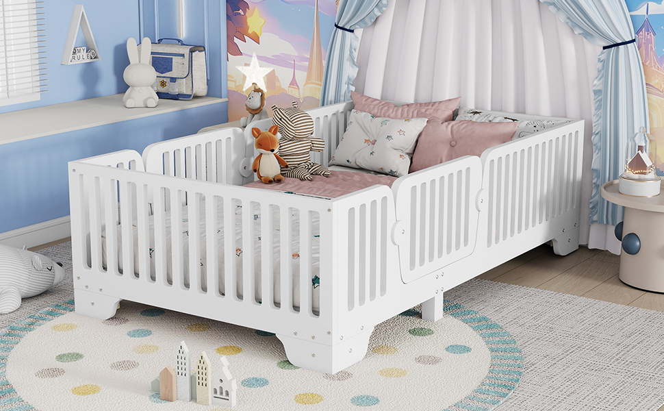 Twin Floor Bed With Slats And Fence 9 Twin Floor Bed With Slats And Fence