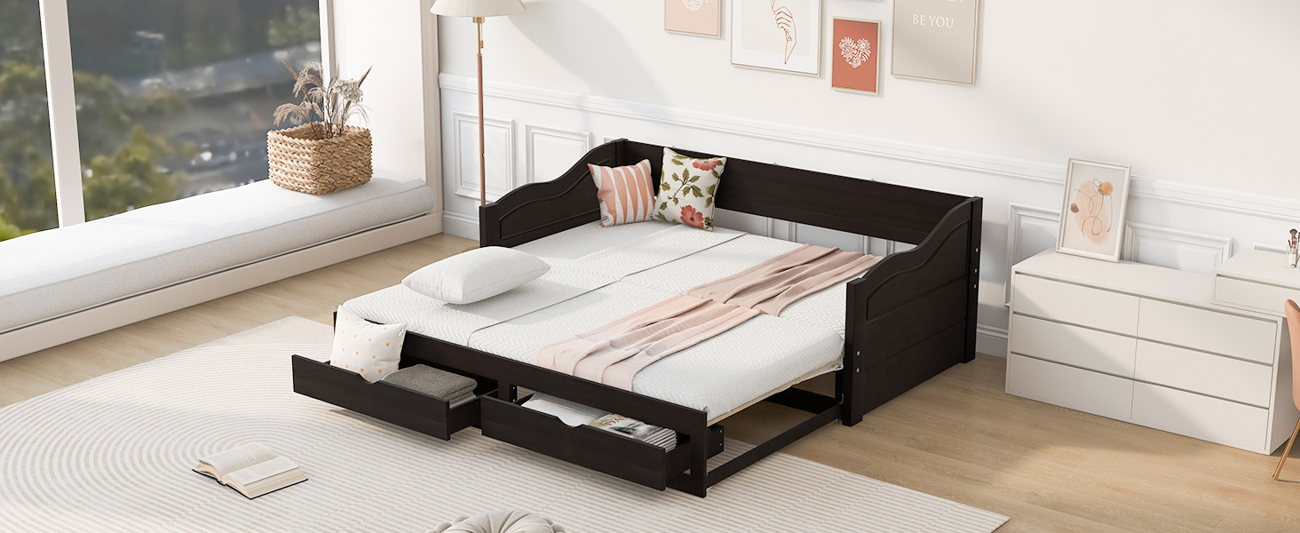 Wooden Daybed with Trundle Bed and Drawers 20 Wooden Daybed with Trundle Bed and Drawers