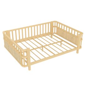 Children's Double Wooden Platform Bed With Railings 15 Children's Double Wooden Platform Bed With Railings