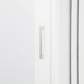 Queen Size Wood Murphy Bed With Wardrobe, Desk, Gas Struts and Charging Station