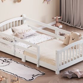 Twin Montessori Floor Bed with Slats and Safety Guardrails 43 Twin Montessori Floor Bed with Slats and Safety Guardrails