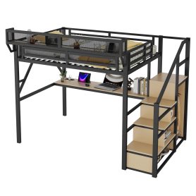 Full Loft Bed With Desk, Charging Station, Stairs And Light 33 Full Loft Bed With Desk, Charging Station, Stairs And Light