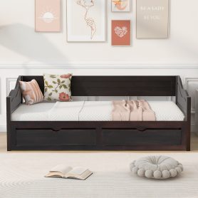 Wooden Daybed with Trundle Bed and Drawers 29 Wooden Daybed with Trundle Bed and Drawers