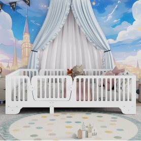 Twin Floor Bed With Slats And Fence 24 Twin Floor Bed With Slats And Fence