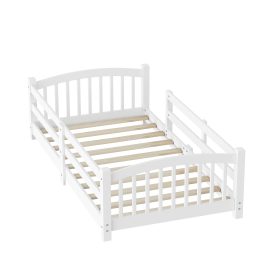 Twin Montessori Floor Bed with Slats and Safety Guardrails 35 Twin Montessori Floor Bed with Slats and Safety Guardrails