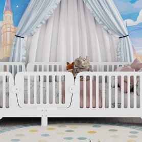 Twin Floor Bed With Slats And Fence 27 Twin Floor Bed With Slats And Fence