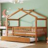 Wooden Twin Size House Bed With Twin Size Trundle 2 Wooden Twin Size House Bed With Twin Size Trundle