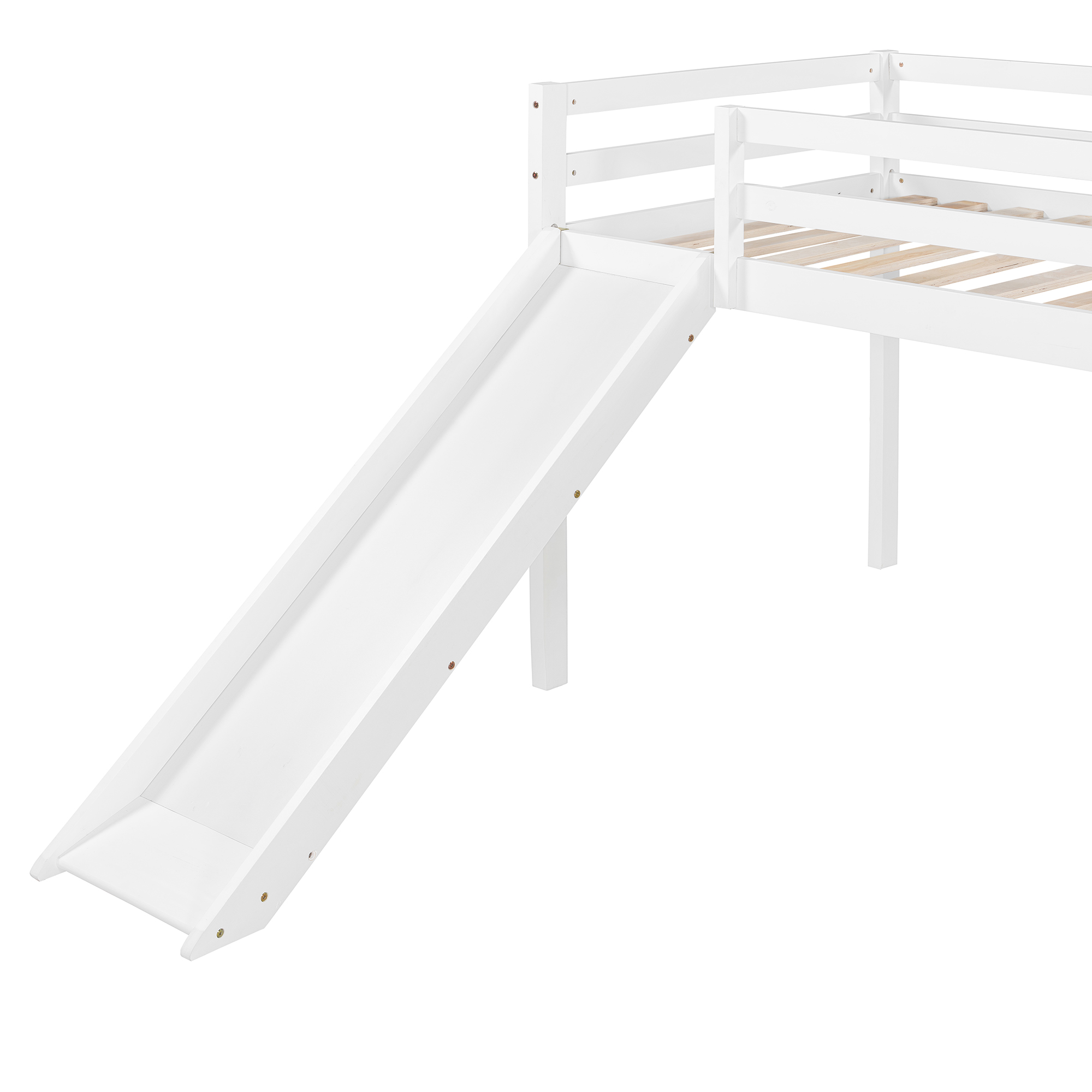 Twin Loft Bed With Slide, Multifunctional Design 7 Twin Loft Bed With Slide, Multifunctional Design