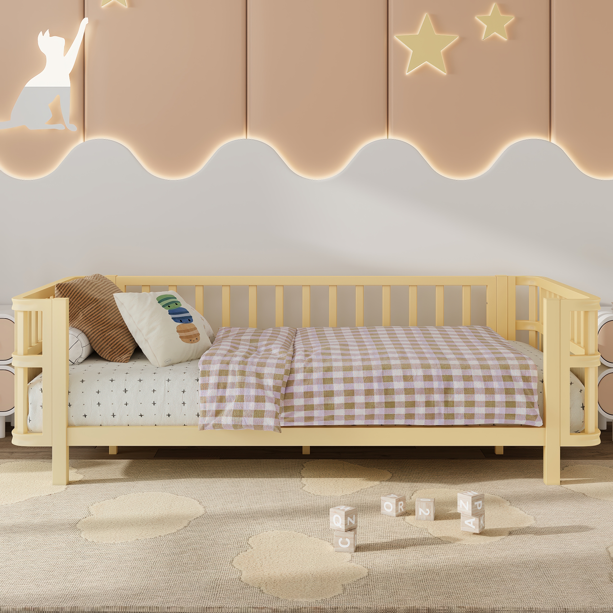 Assembly Instruction For W1858P389994 2 Children's Double Wooden Platform Bed With Railings, Twin Size