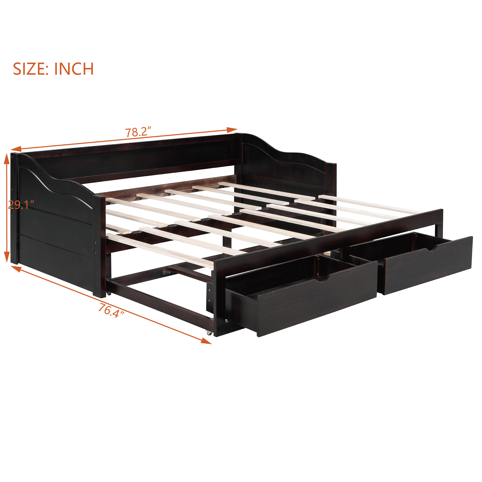 Wooden Daybed with Trundle Bed and Drawers 15 Wooden Daybed with Trundle Bed and Drawers