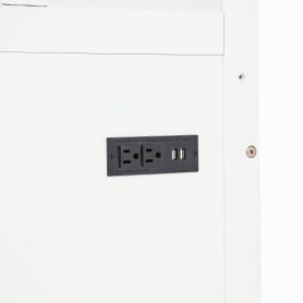 Queen Size Wood Murphy Bed With Wardrobe, Desk, Gas Struts and Charging Station