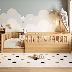 Montessori Wooden Children's Floor Bed, Full Size