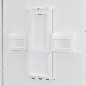 Rotating Queen Murphy Bed with Hidden Wall Cabinet, Shelves, Desk and Storage Racks