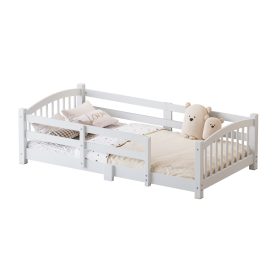 Twin Montessori Floor Bed with Slats and Safety Guardrails 31 Twin Montessori Floor Bed with Slats and Safety Guardrails