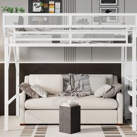Metal Twin Xl Size Loft Bed With Stairs, Storage Shelves and Wardrobe 33 Metal Twin Xl Size Loft Bed With Stairs, Storage Shelves and Wardrobe