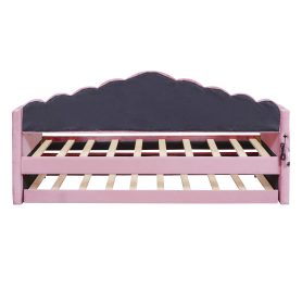 Twin Size Upholstered Daybed with Trundle ,Velvet Sofabed with USB Charging Ports 26 Twin Size Upholstered Daybed with Trundle ,Velvet Sofabed with USB Charging Ports