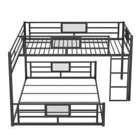 L-Shaped Metal Twin over Full Bunk Bed