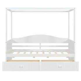 Twin Size Canopy Day Bed with 2 Drawers