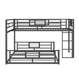 L-Shaped Metal Twin over Full Bunk Bed