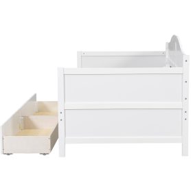 Twin Wooden Daybed With 2 Drawers, No Box Spring Needed
