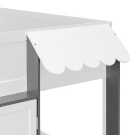 Full Loft House Bed with Playhouse & Storage